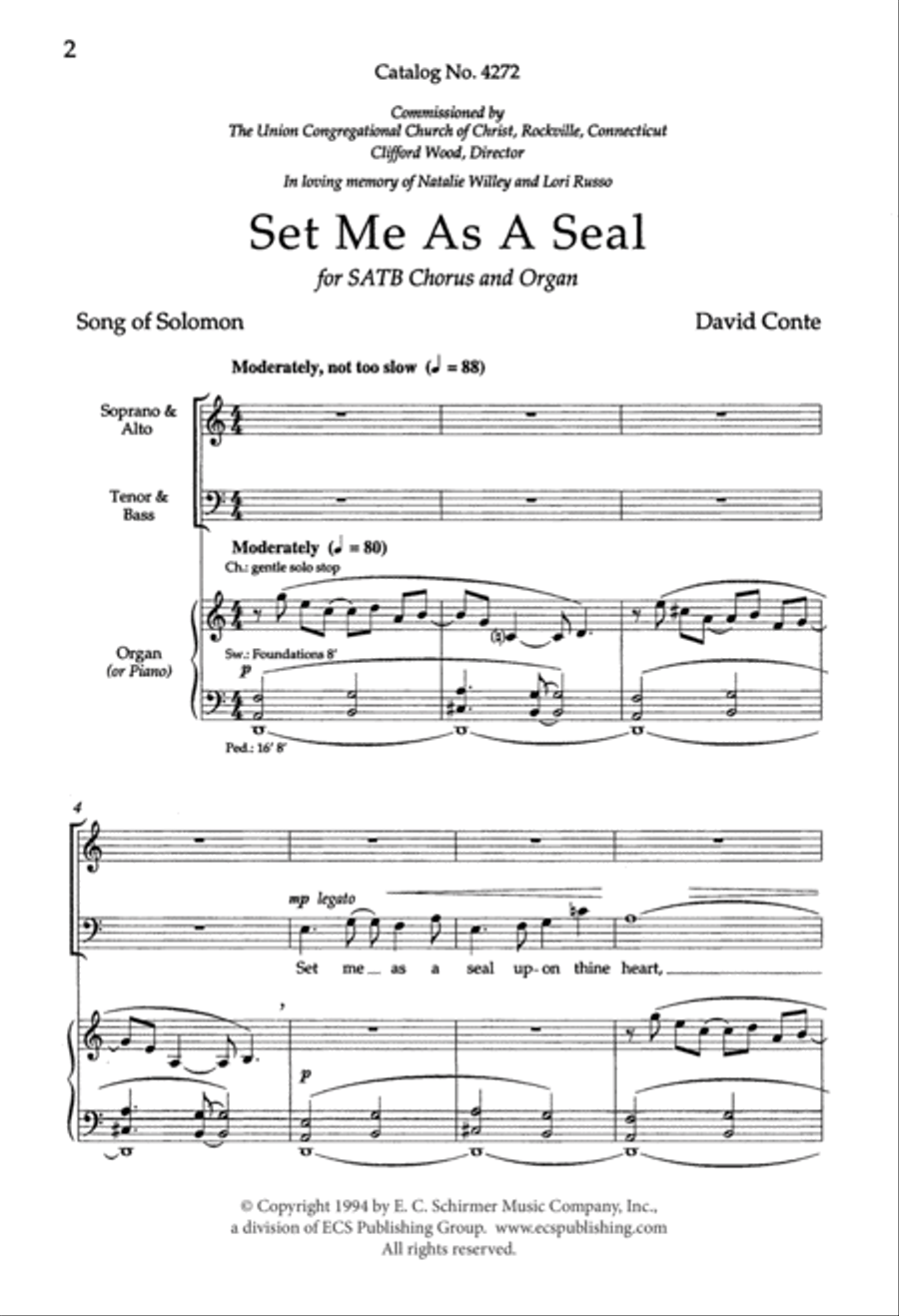 Set Me as a Seal Set Me as a Seal 4-Part scores gallery preview page 2