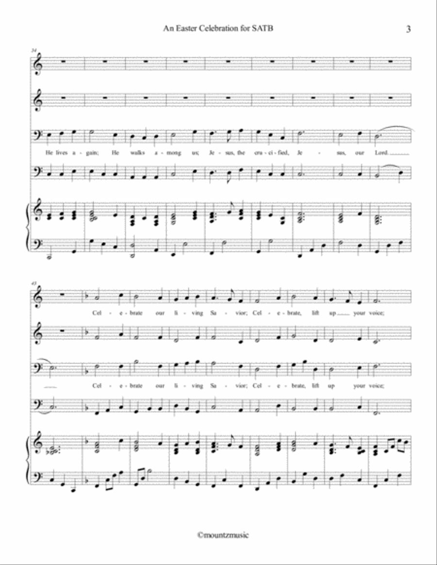 Easter Celebration for SATB 4-Part scores gallery preview page 3