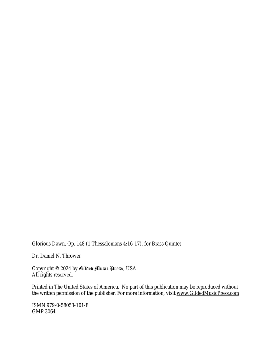 Glorious Dawn, Op. 148 Brass Quintet scores gallery preview page 2