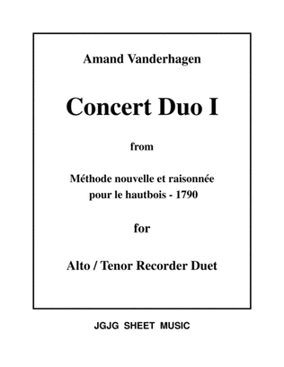 Concert Duo #1 for Alto / Tenor Recorders