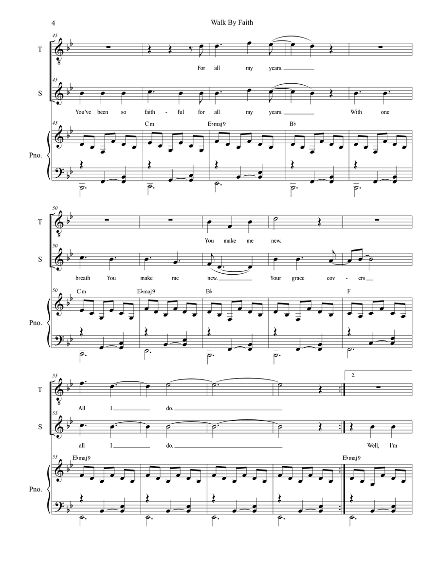 Walk By Faith Vocal Duet scores gallery preview page 4