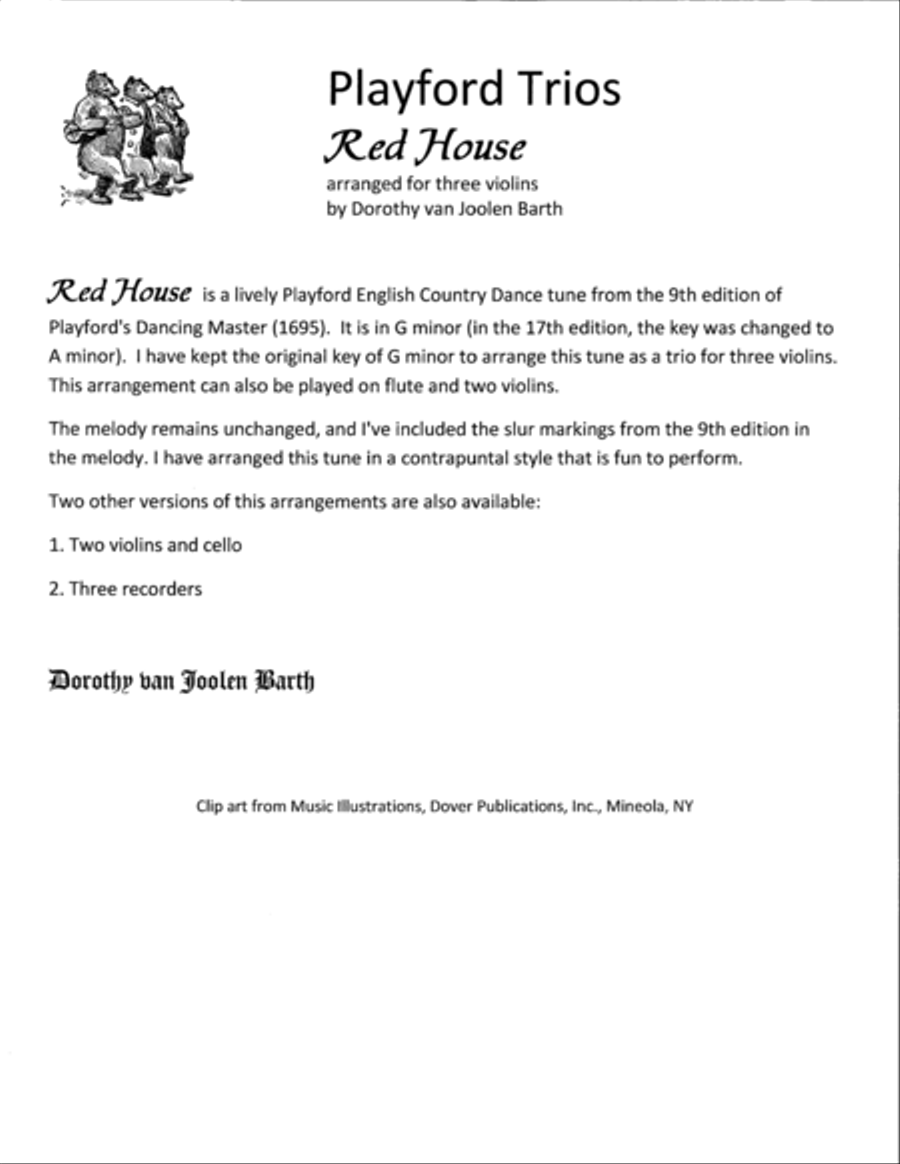 Playford Trios: Red House (3 Violins)