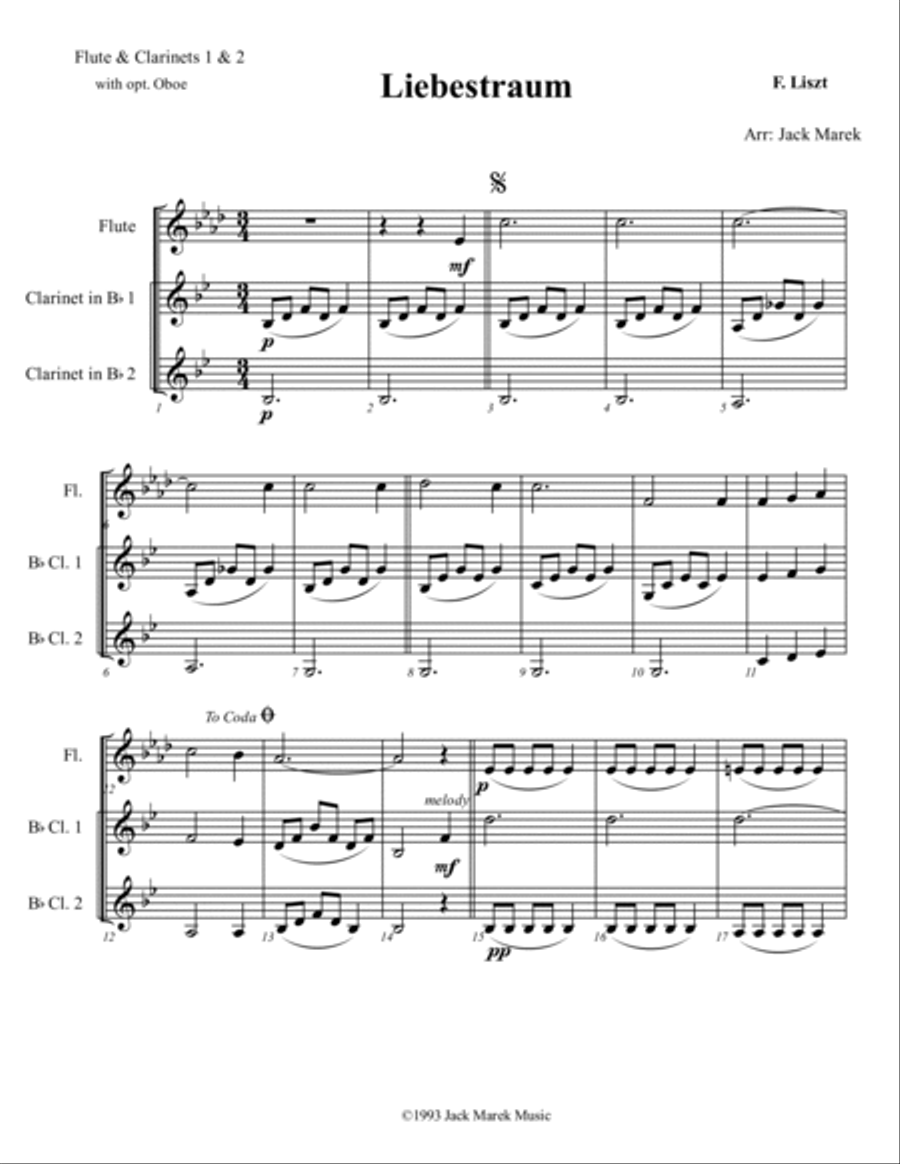 Liebestraum Liebestraum Woodwind Trio scores gallery preview page 2