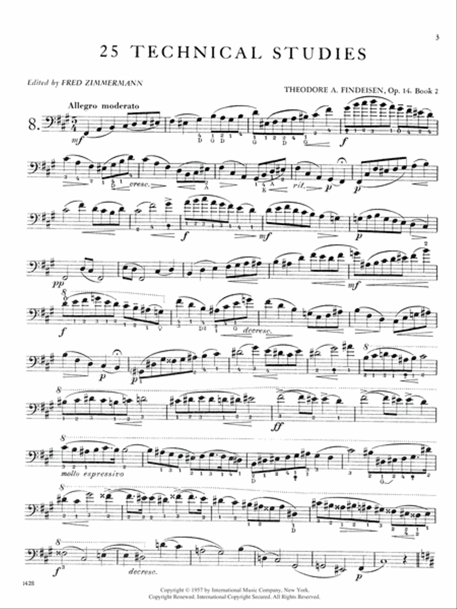 25 Technical Studies, Opus 14, Volume II Double Bass scores gallery preview page 2