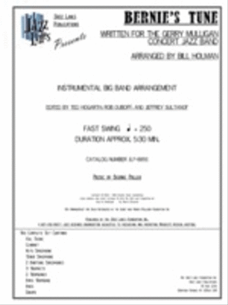 Bernie's Tune Big Band scores gallery preview page 1