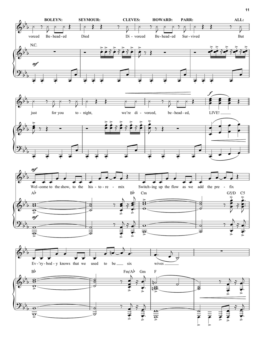 Ex-Wives (from Six: The Musical) Voice scores gallery preview page 3