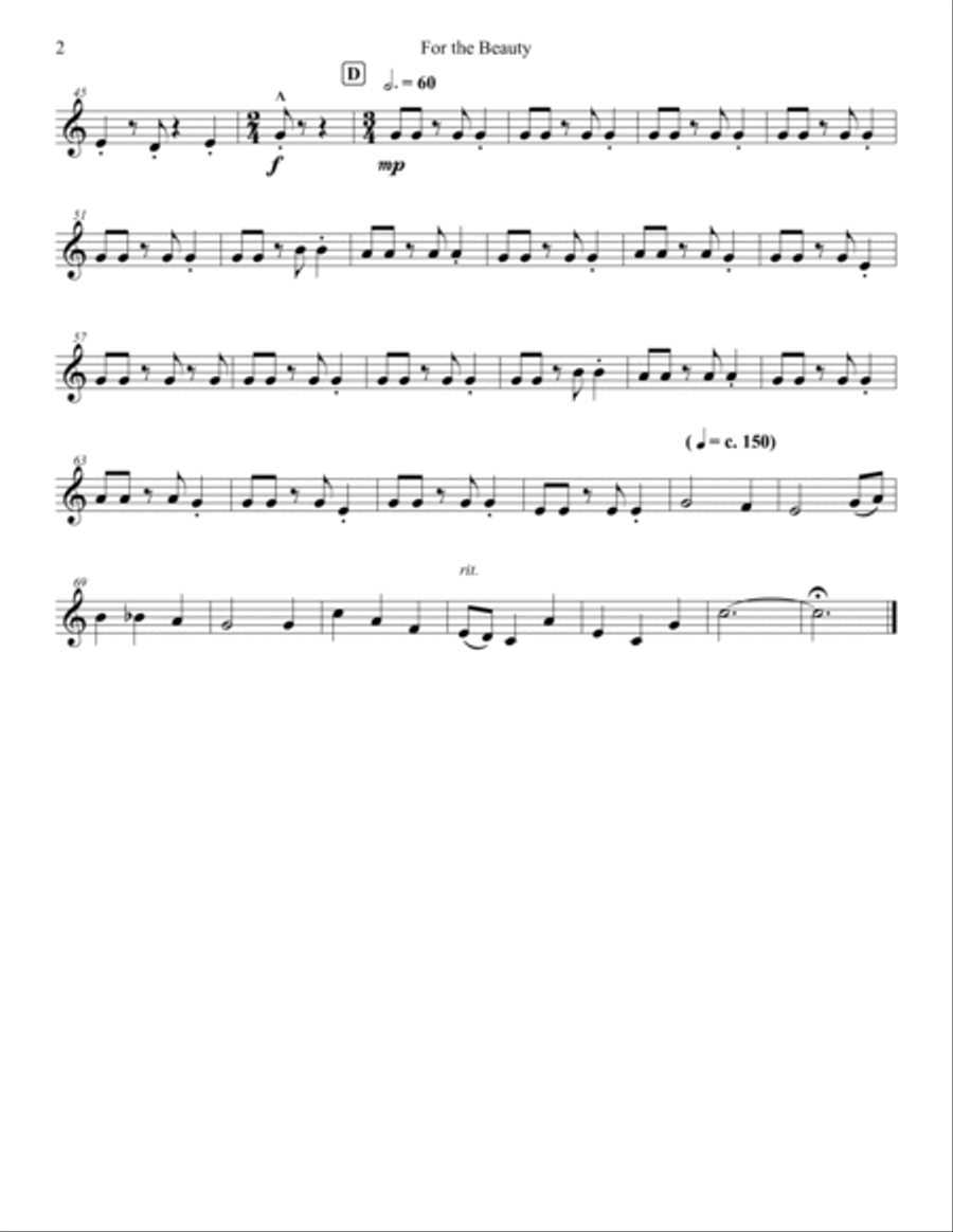 For The Beauty Of The Earth Horn scores gallery preview page 2