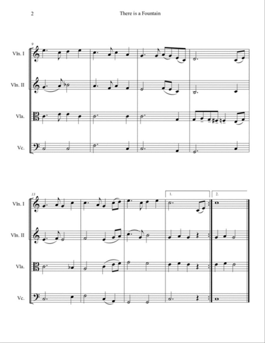 There is a Fountain (String Quartet) String Quartet scores gallery preview page 2