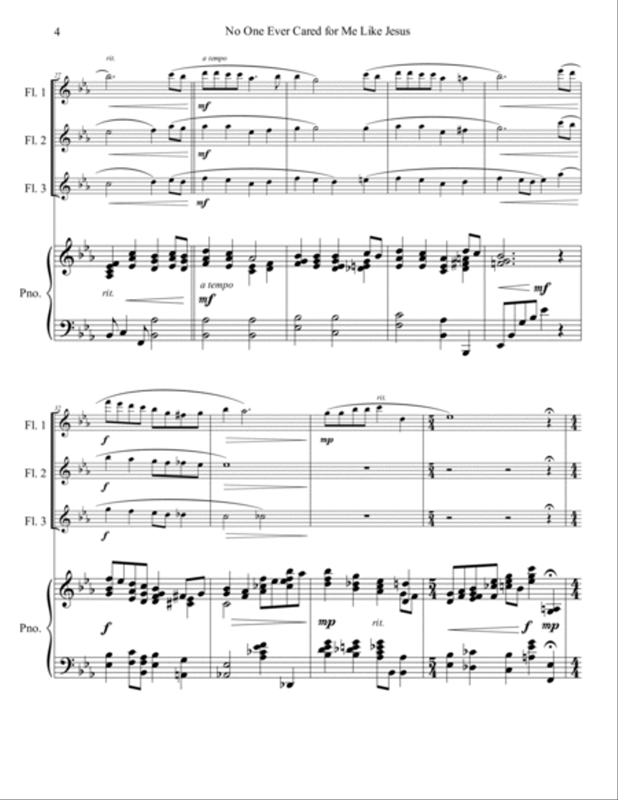 No One Ever Cared For Me Like Jesus Flute Solo scores gallery preview page 5
