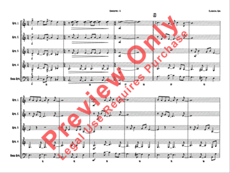 Belwin's 21st Century Guitar Ensemble -- Classical Gas Guitar Ensemble scores gallery preview page 12