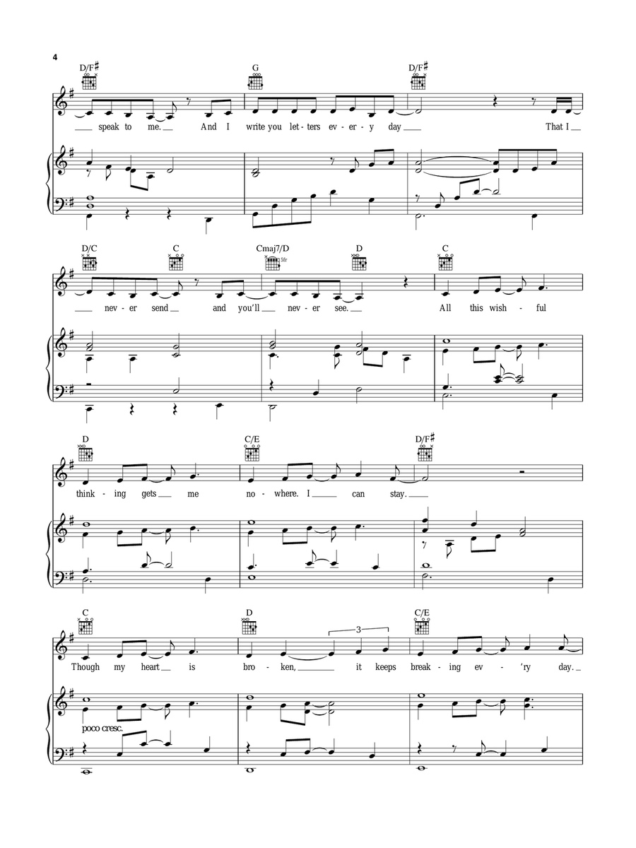 With You (from Ghost - The Musical) Piano, Vocal, Guitar scores gallery preview page 4