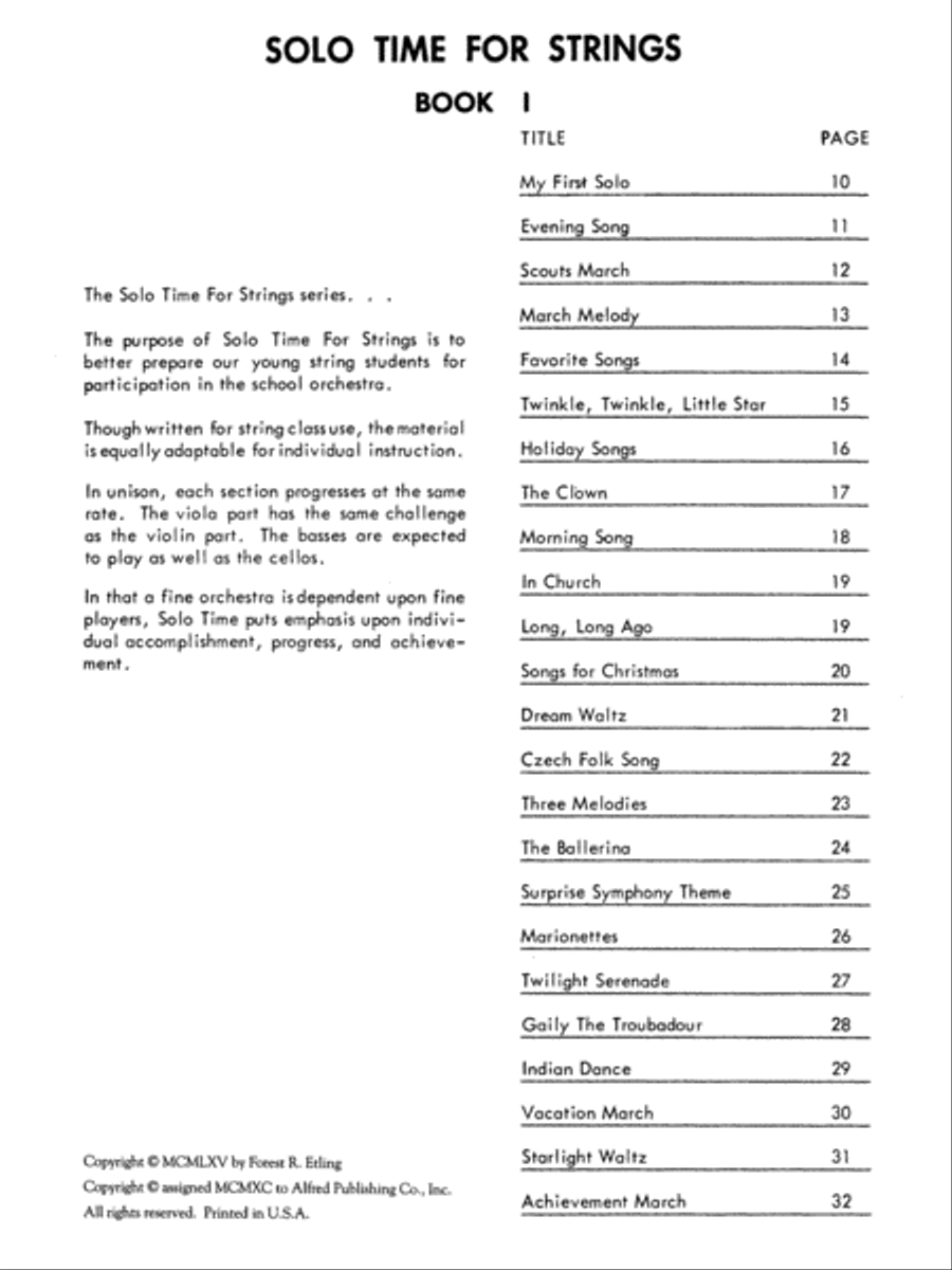 Solo Time for Strings, Book 1 Chamber Orchestra scores gallery preview page 2