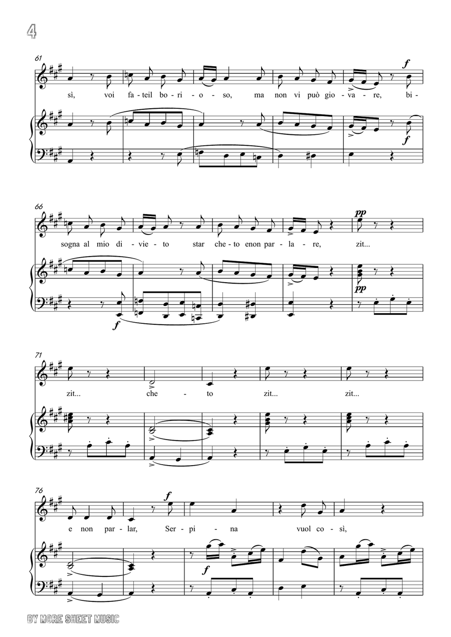 Pergolesi-Stizzoso,mio stizzoso in A Major,for Voice and Piano Piano, Vocal scores gallery preview page 6