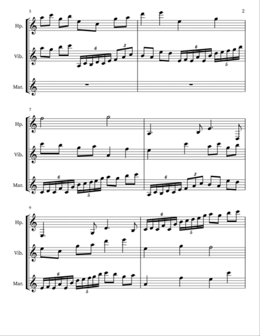 Z 126 for harp, vibraphone & marimba Marimba scores gallery preview page 2