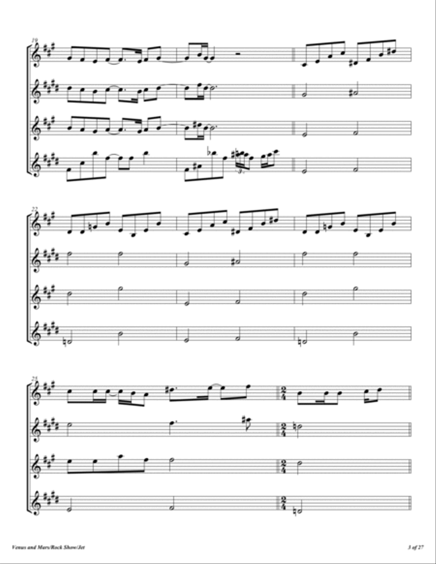 Venus And Mars/ Rock Show/ Jet Woodwind Quartet scores gallery preview page 4