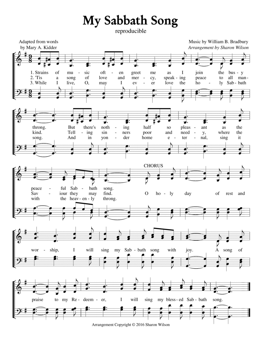 My Sabbath Song (Sabbath Celebration) High Voice scores gallery preview page 1