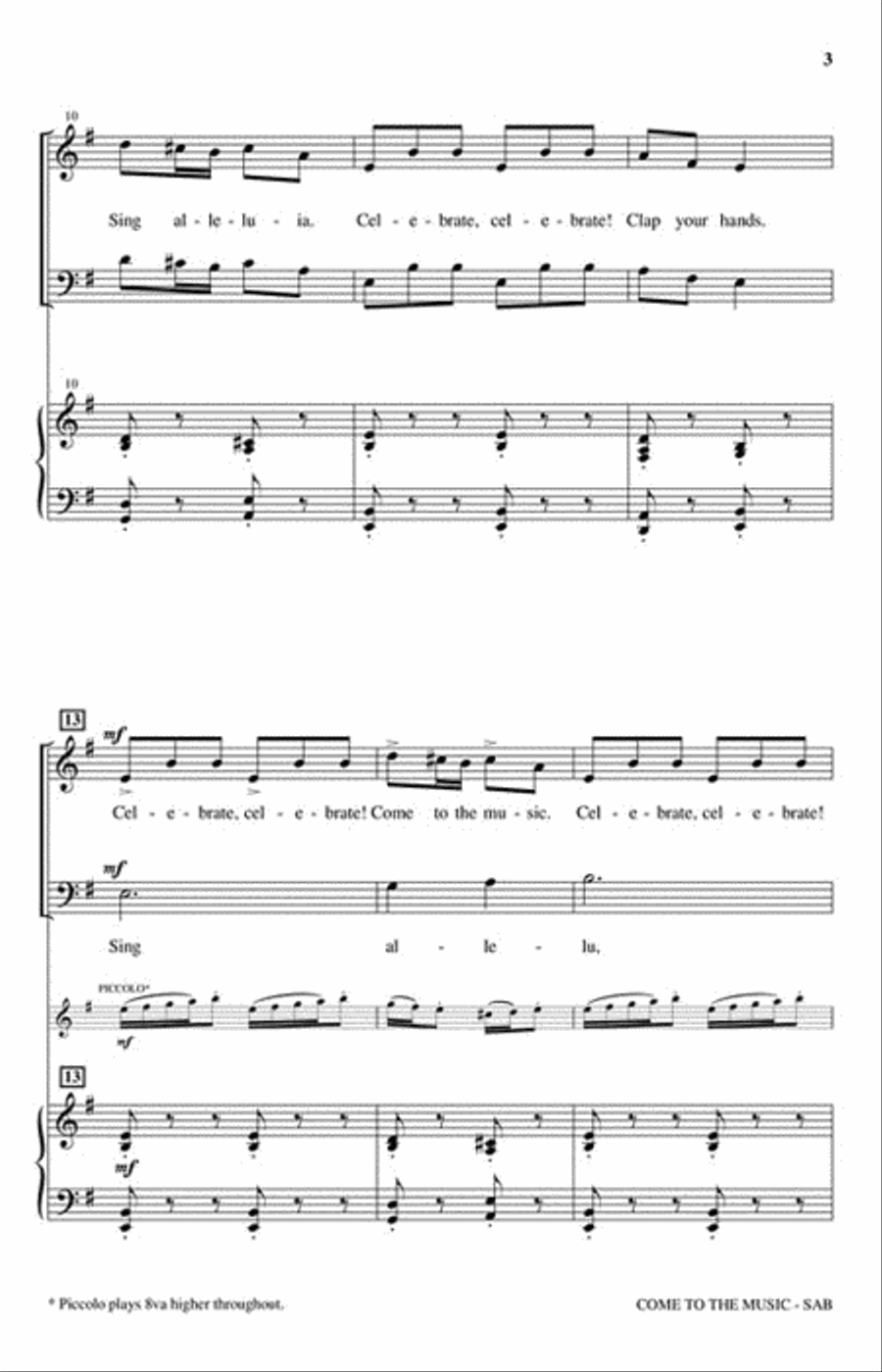 Come to the Music 3-Part scores gallery preview page 3