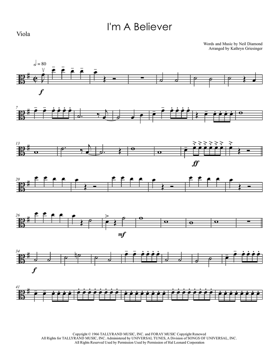 I'm A Believer I'm A Believer String Quartet scores gallery preview page 5