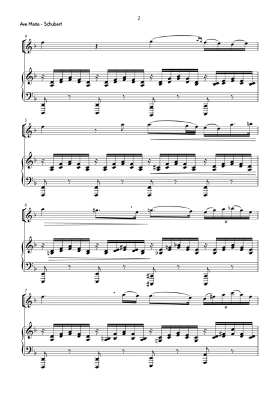 Schubert - Ave Maria in F Major - Intermediate Alto Recorder scores gallery preview page 3