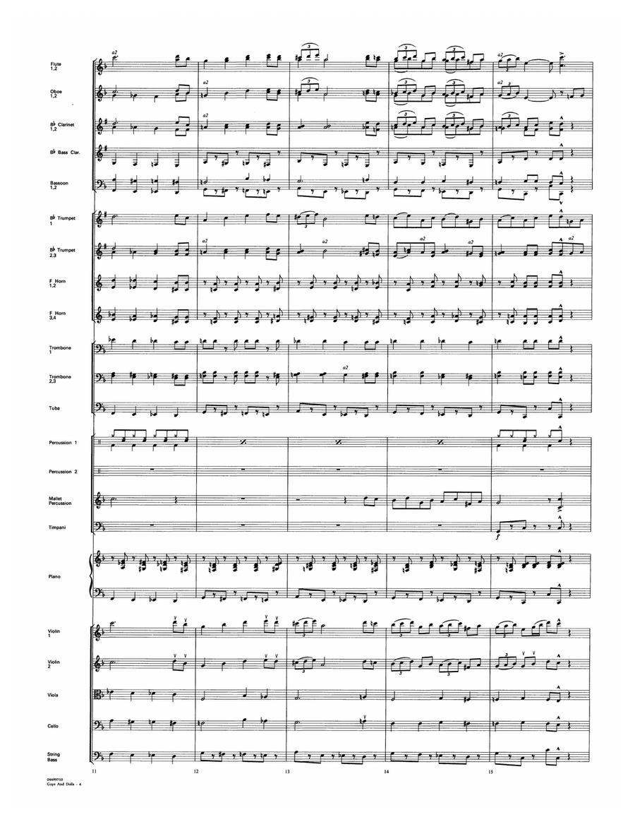 Music from Guys and Dolls (arr. Calvin Custer) - Full Score Full Orchestra scores gallery preview page 4