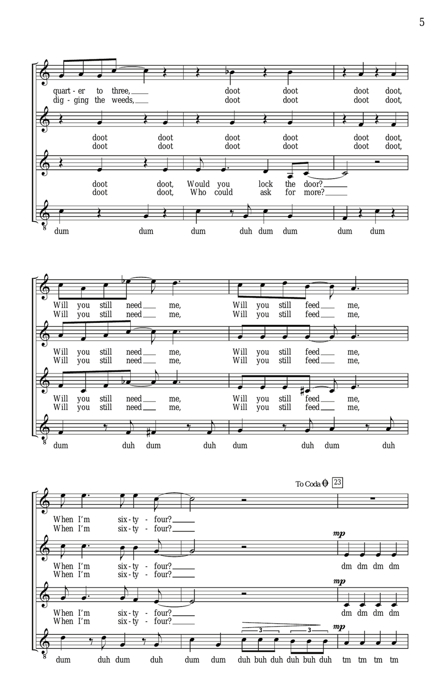 When I'm Sixty-Four SSA scores gallery preview page 3