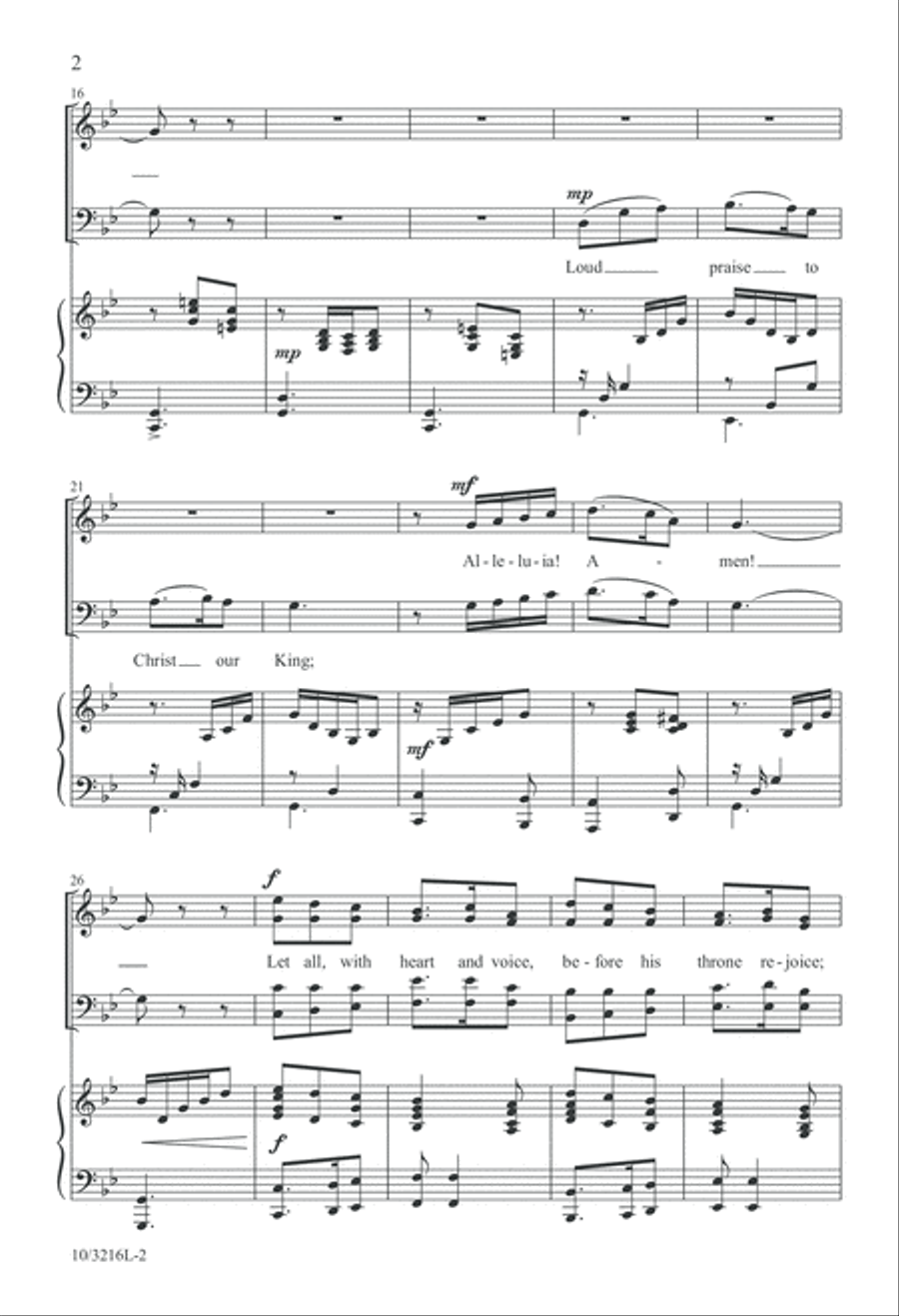 Loud Praise to Christ Our King 4-Part scores gallery preview page 2