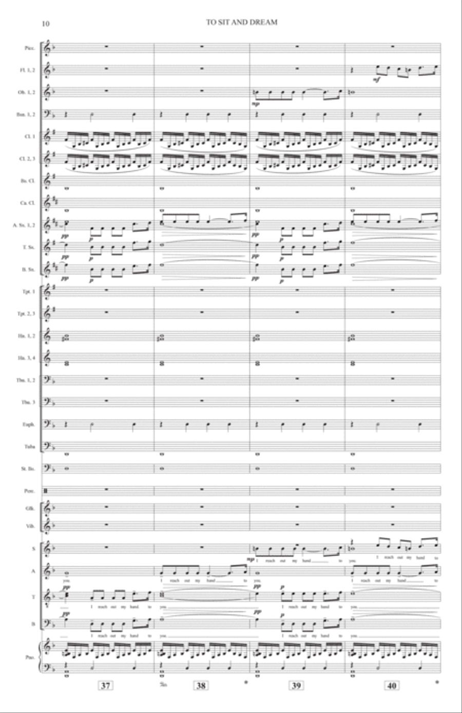 To Sit And Dream (Band Accompaniment) - Full Score Choir scores gallery preview page 10