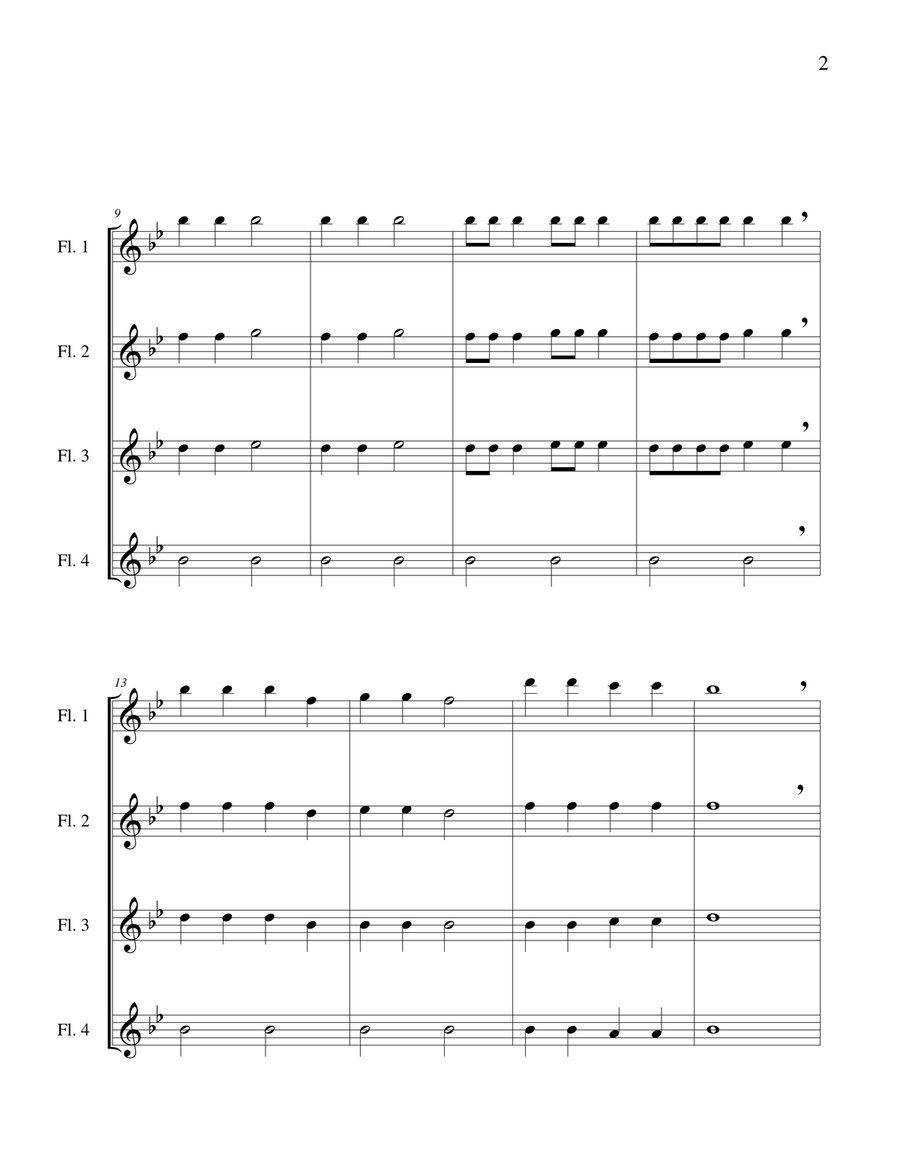 Old MacDonald Had a Farm - Flute Quartet Flute Quartet scores gallery preview page 4