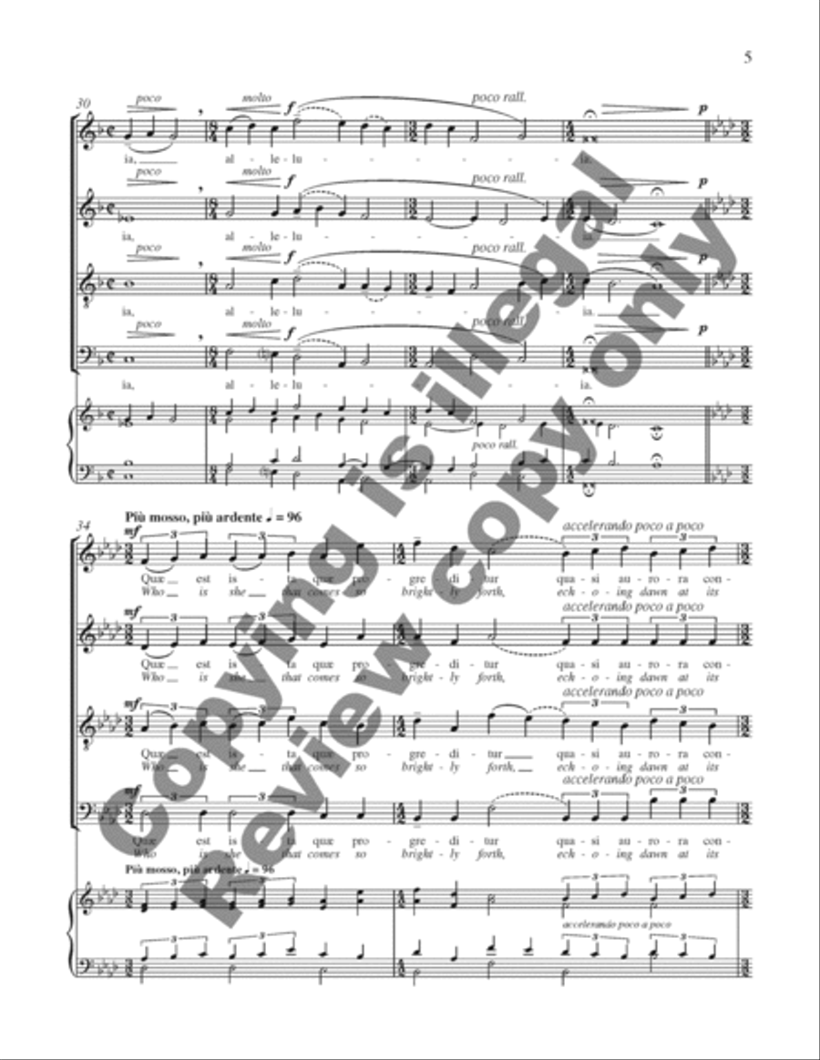 Tota pulchra es, Maria (Ah, how fair are you, O Mary) 4-Part scores gallery preview page 6