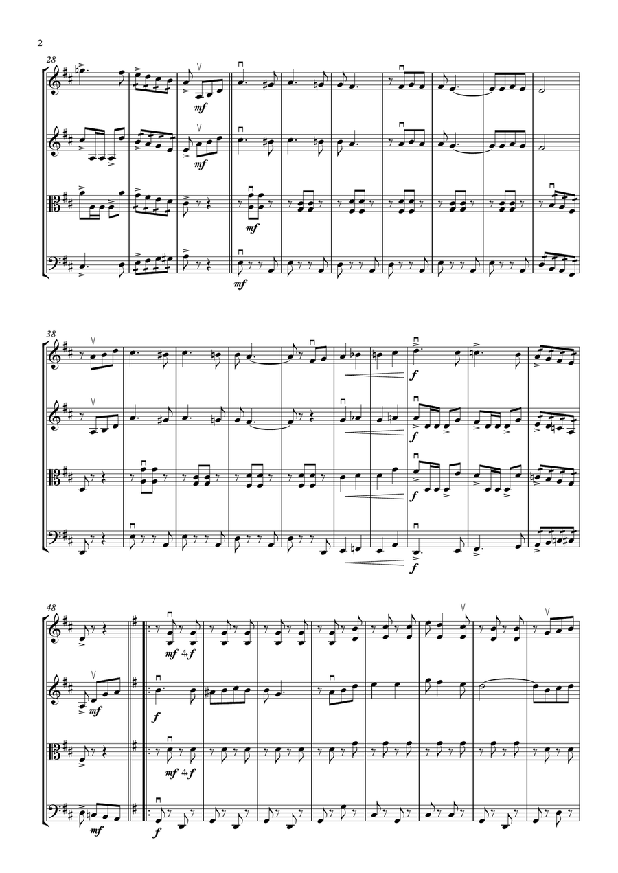 The Merry Christmas Polka String Quartet scores gallery preview page 6