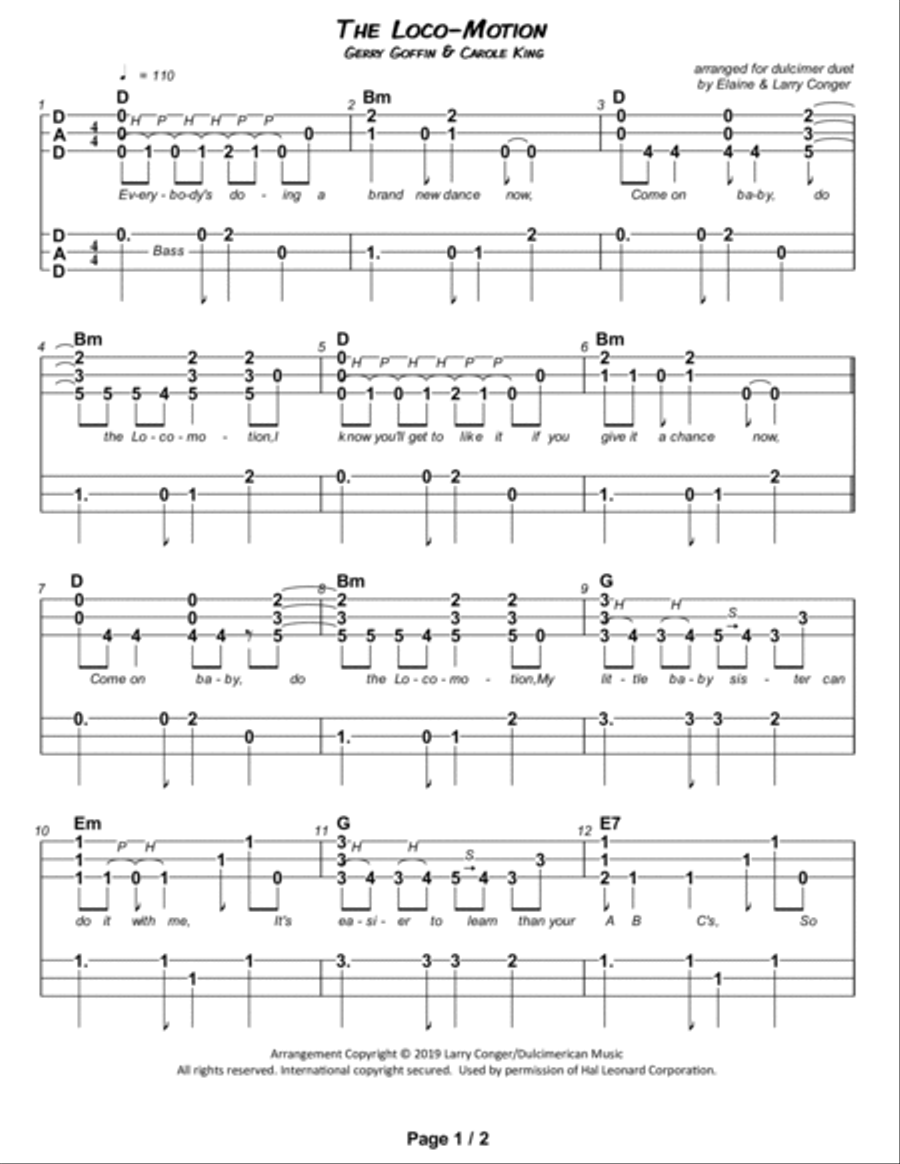 The Loco-motion Dulcimer scores gallery preview page 2