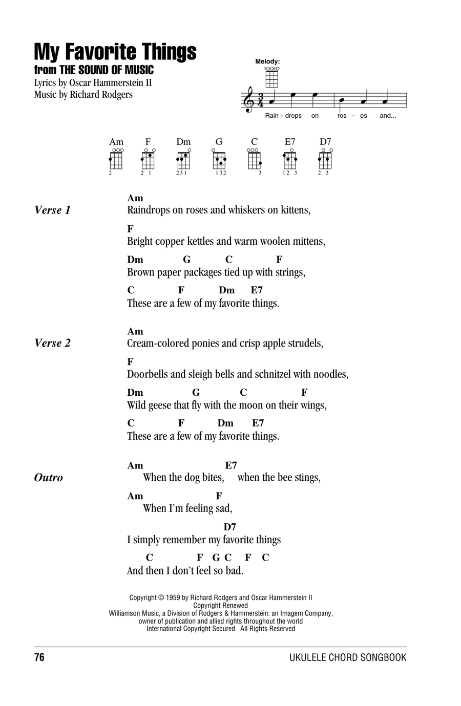 My Favorite Things Ukulele scores gallery preview page 1