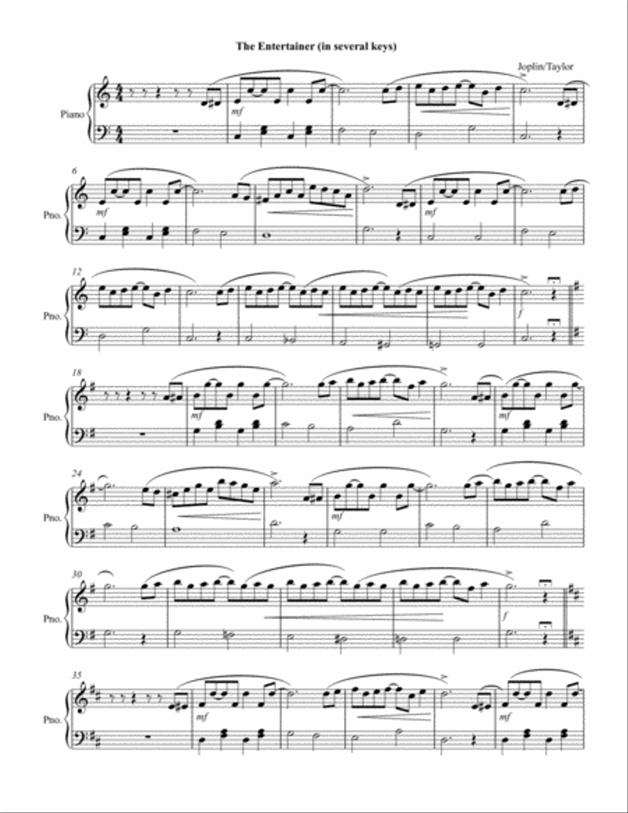 The Entertainer The Entertainer Easy Piano scores gallery preview page 1