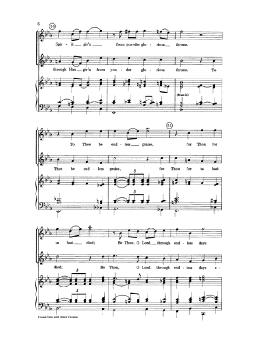 Crown Him with Many Crowns 4-Part scores gallery preview page 6