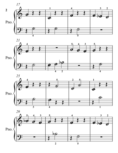 Gymnopedie Number 2 Beginner Piano Sheet Music