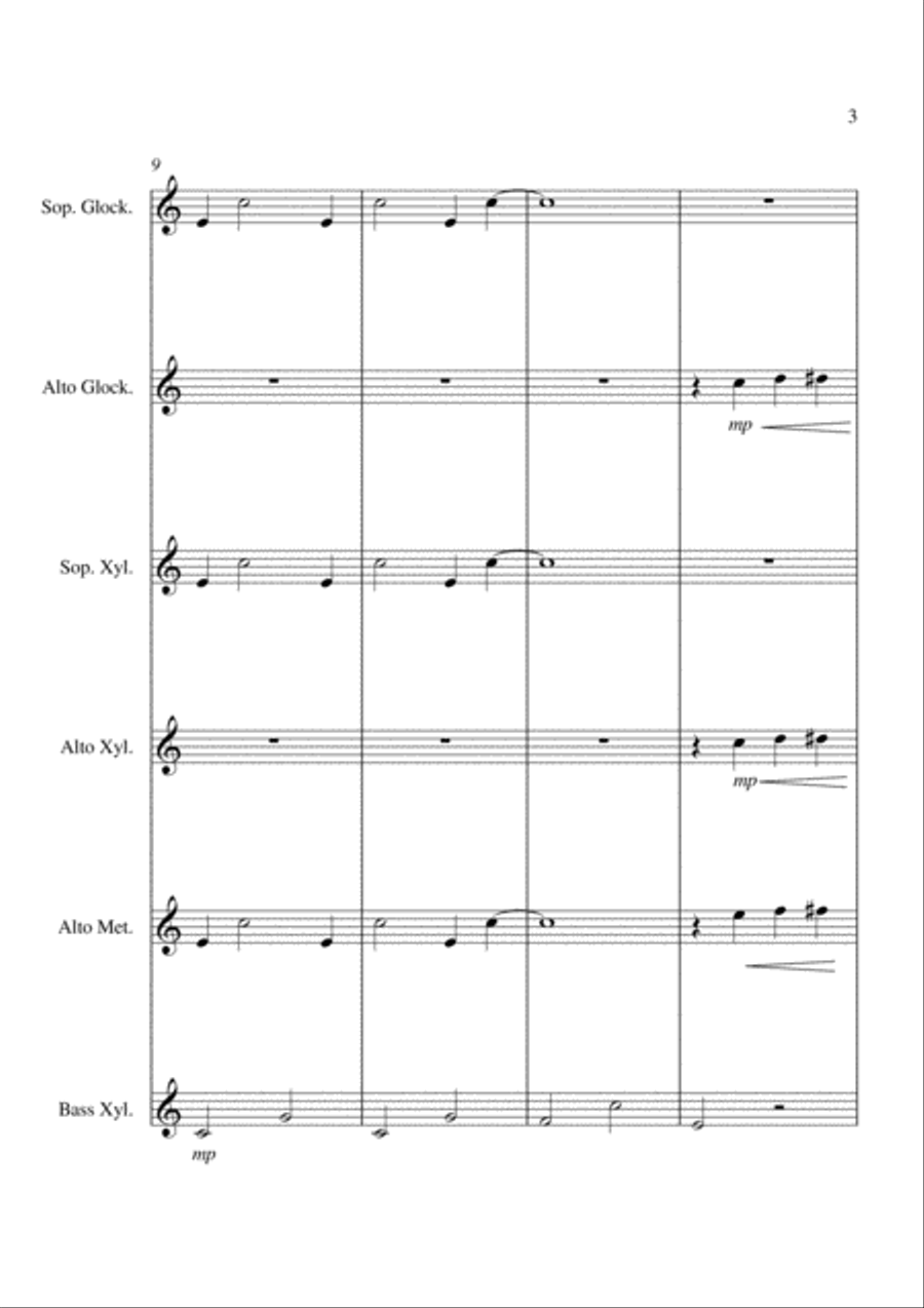 The Entertainer (Main Theme) - For Orff Ensemble Percussion Ensemble scores gallery preview page 3