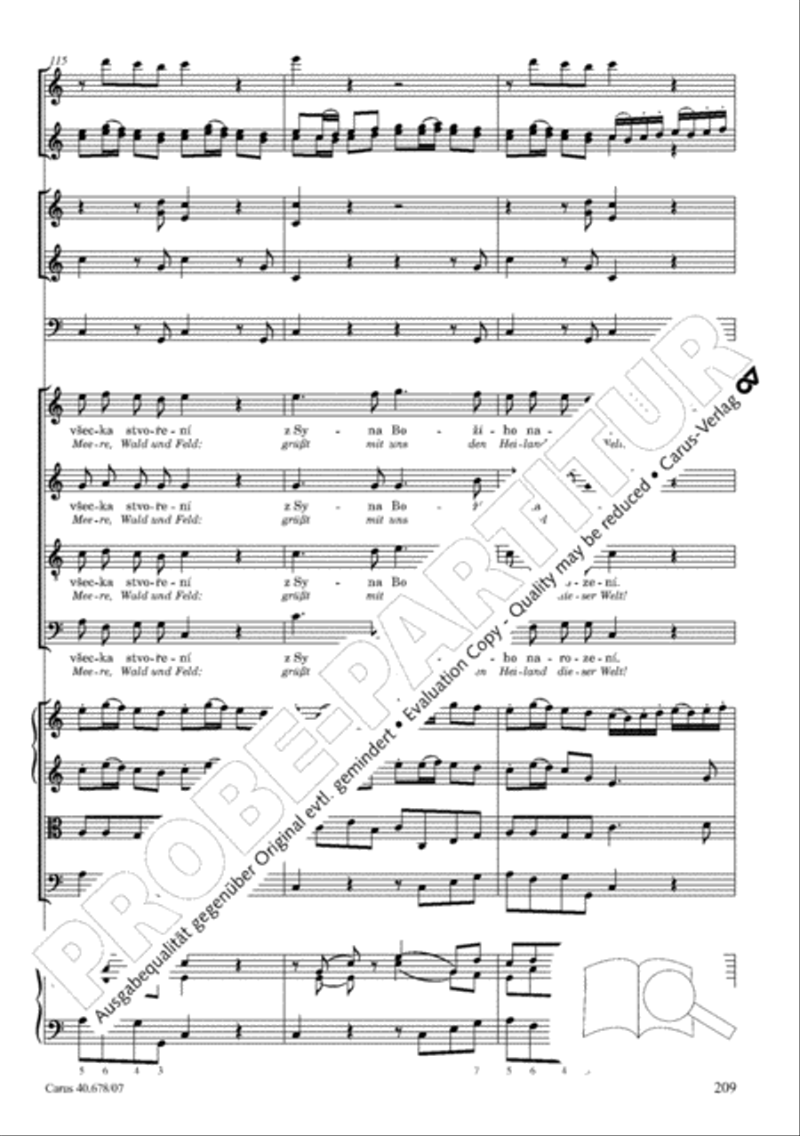 Missa pastoralis bohemica 4-Part scores gallery preview page 222