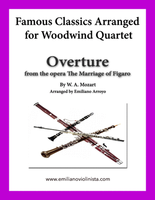 Book cover for Overture from the Marriage of Figaro by Mozart for Woodwind Quartet
