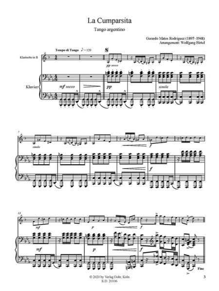 La Cumparsita -Tango argentino- (für Klarinette und Klavier)