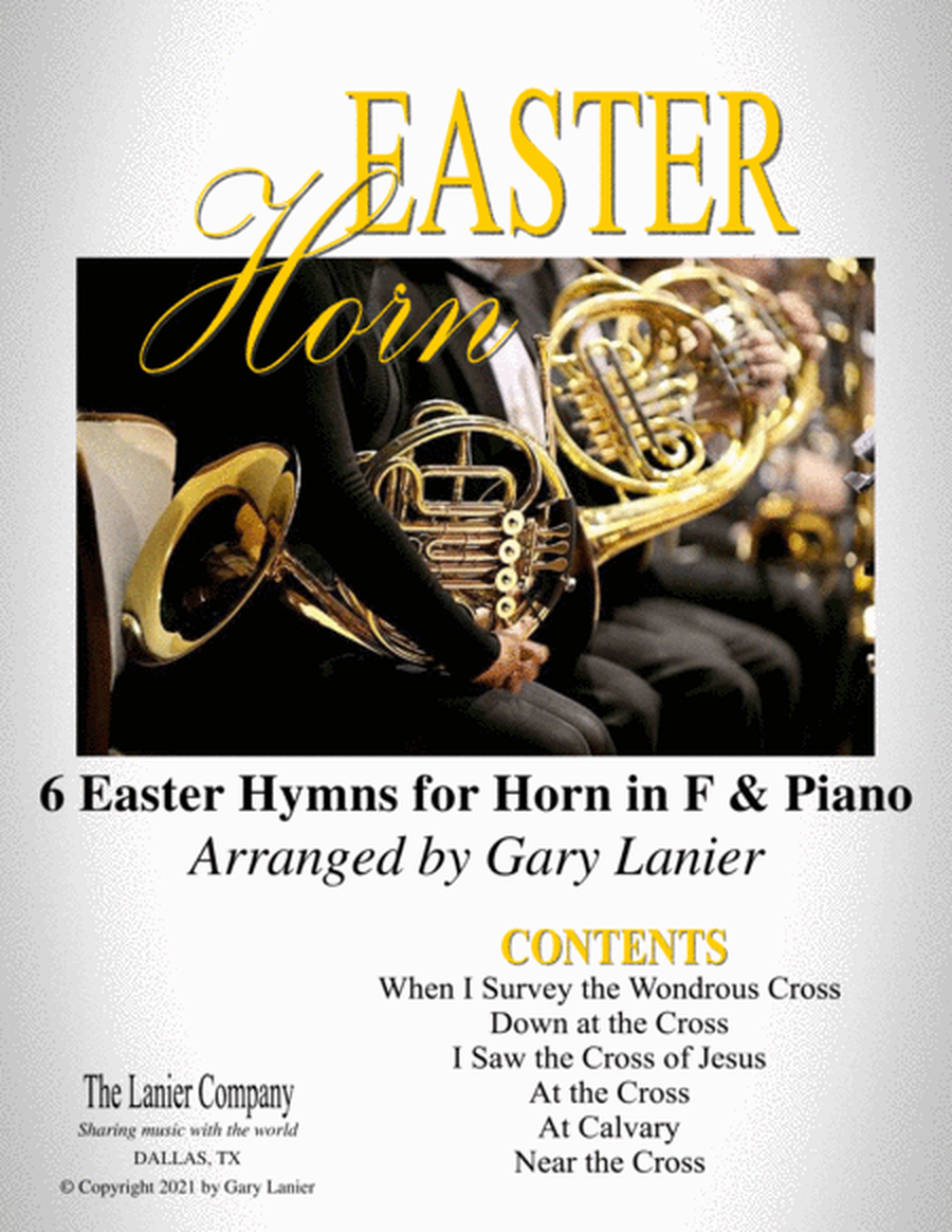 EASTER Horn (6 Easter hymns for Horn in F & Piano with Score/Parts) image number null