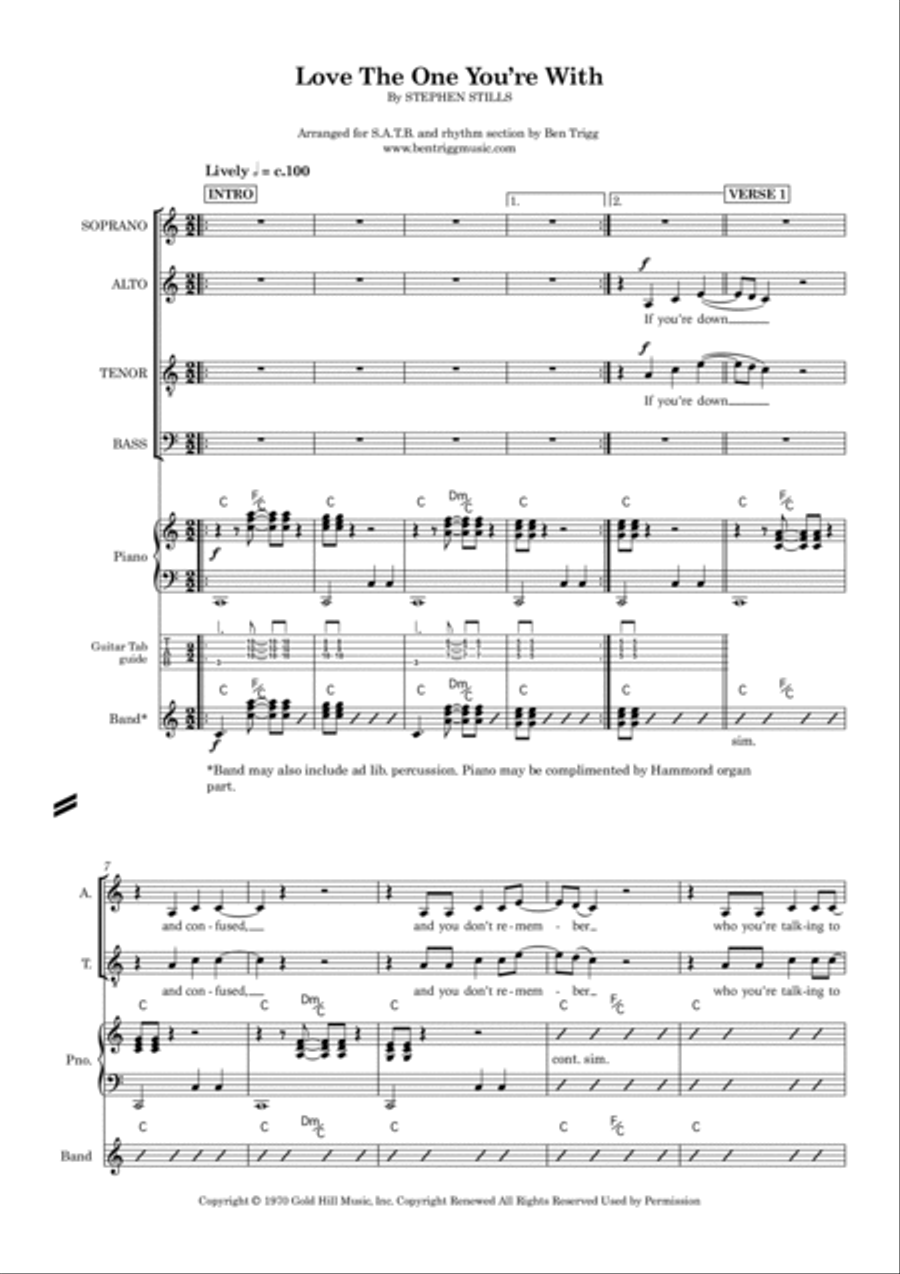 Love The One You're With 4-Part scores gallery preview page 3