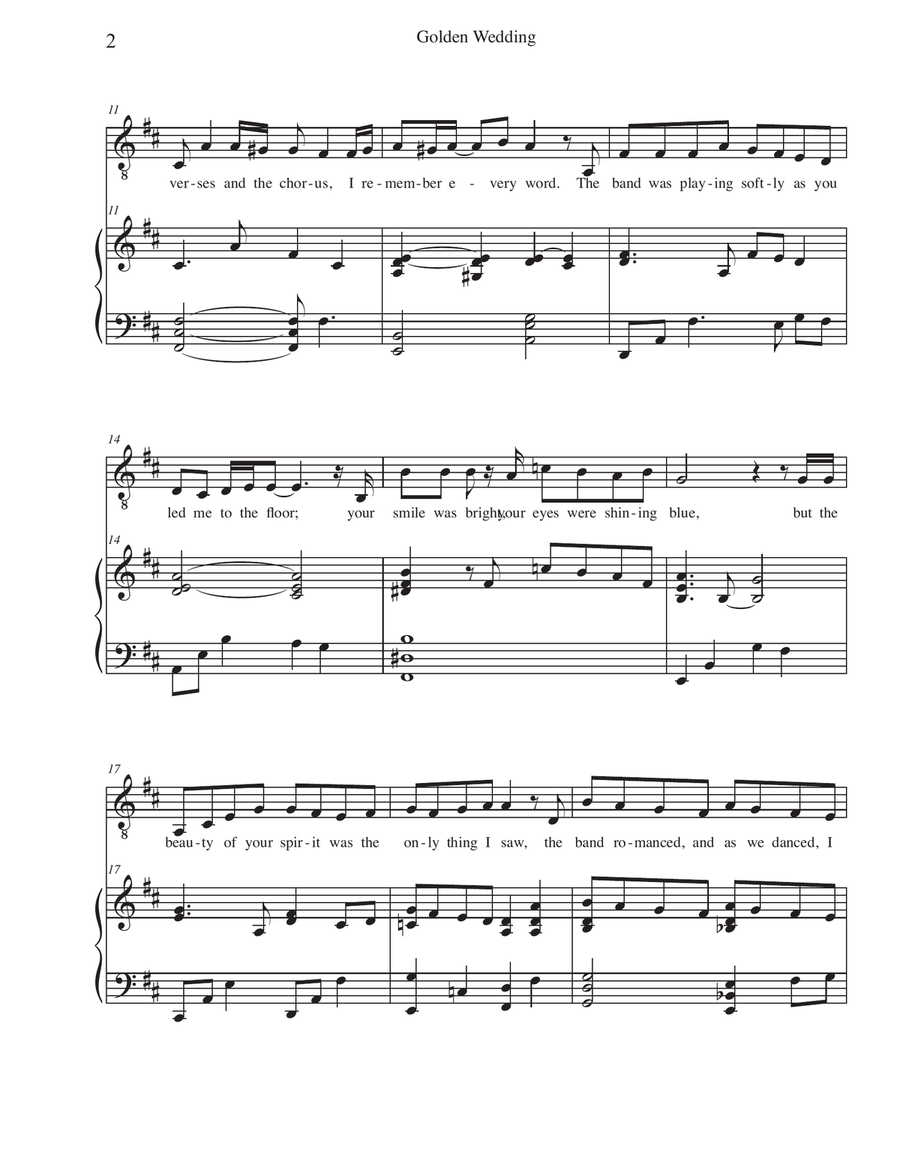 Golden Wedding (for a 50th Wedding Anniversary Celebration) - Key of D/E High Voice scores gallery preview page 3