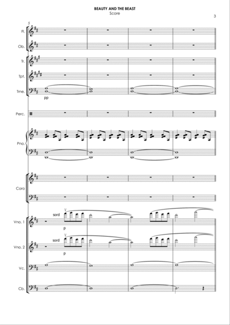 Beauty And The Beast Beauty And The Beast Chamber Orchestra scores gallery preview page 3
