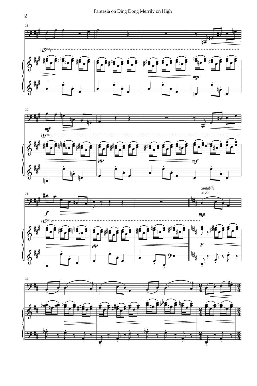 Fantasia on Ding Dong Merrily on High Chamber Music scores gallery preview page 3