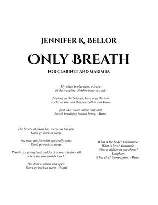 Book cover for Only Breath - Duet for Bb Clarinet and Marimba