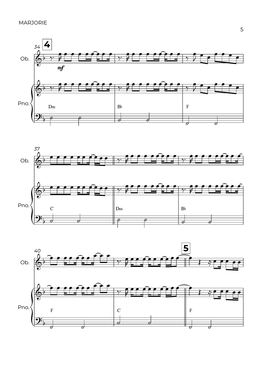 Marjorie Piano scores gallery preview page 5