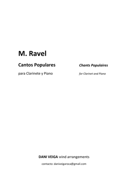 Ravel - Chants Populaires (Clarinet and Piano) image number null