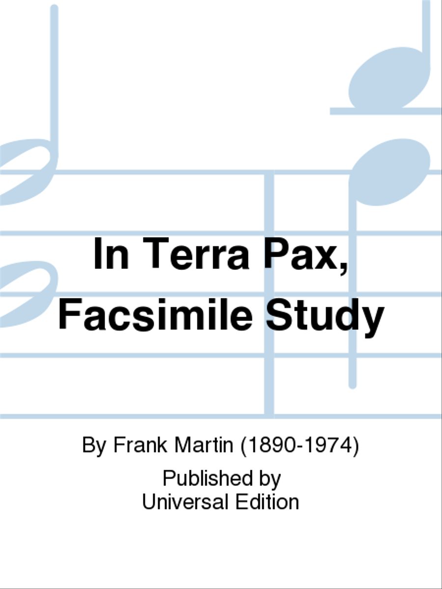In Terra Pax, Facsimile Study School and Community scores gallery preview page 1