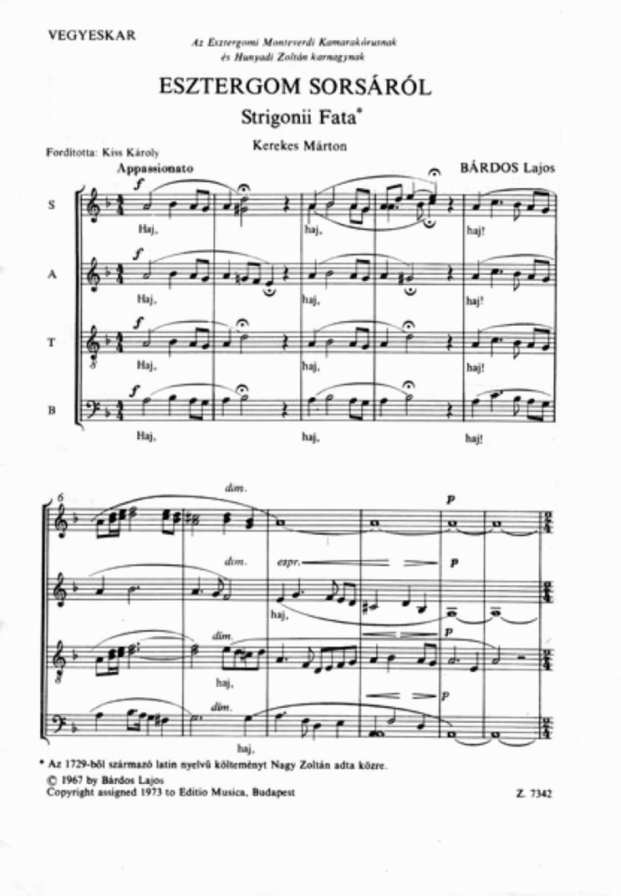 Esztergom sorsáról A Cappella scores gallery preview page 1