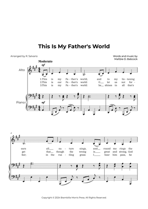 Book cover for This Is My Father's World (Key of A Major)